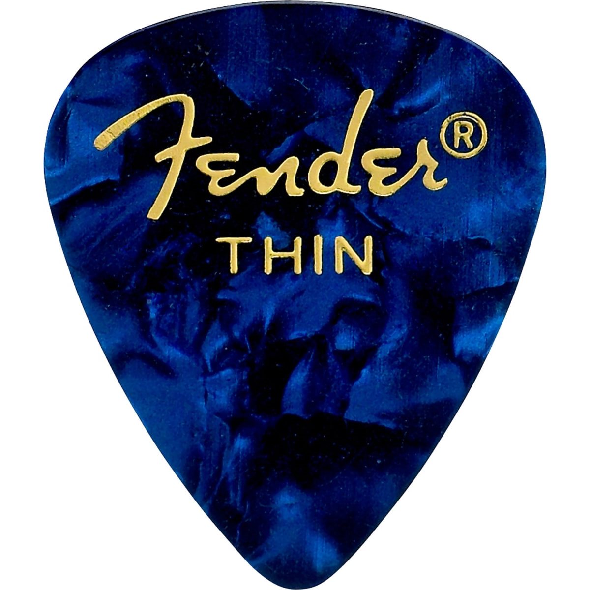 FENDER - THIN CELLULOID PICKS - BLUE MOTO - 12 PICKS PACK